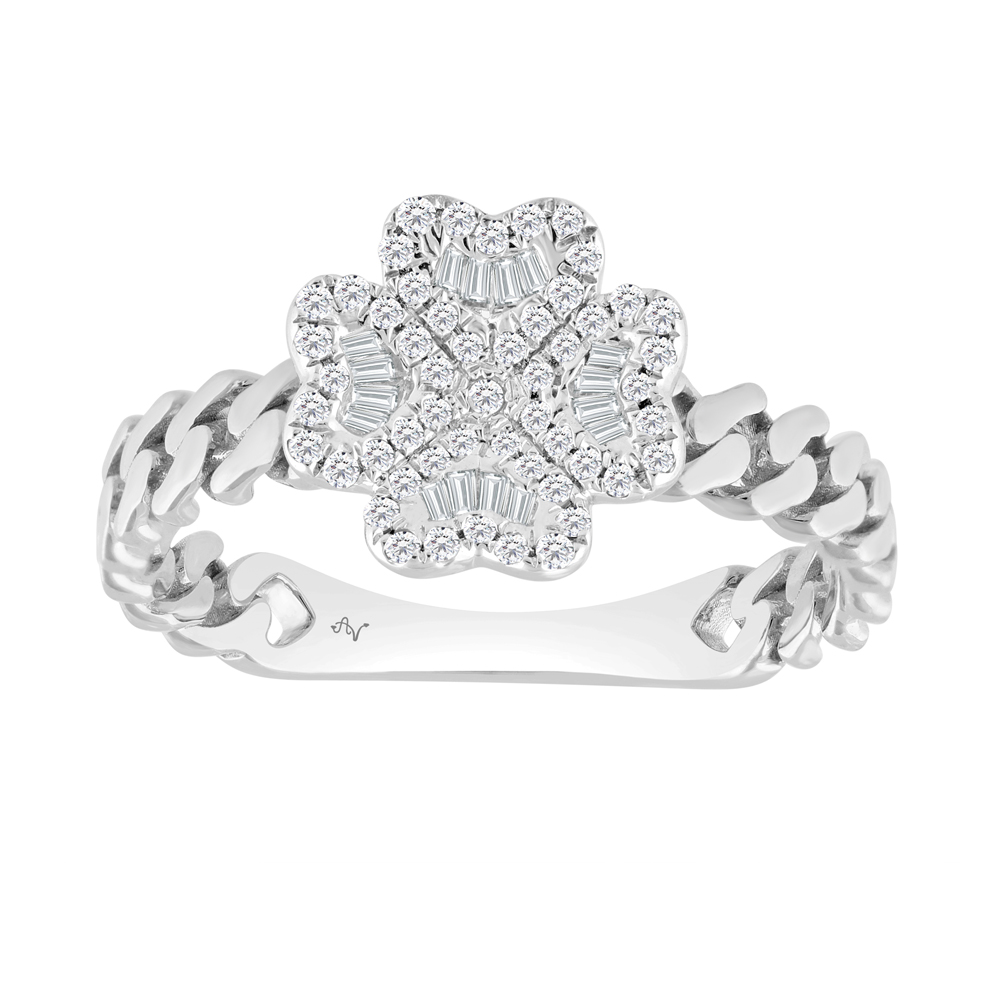 19029226_338830W.jpg LADIES RING 0.25CT ROUND/BAGUETTE DIAMOND 14K WHITE GOLD - Image 1