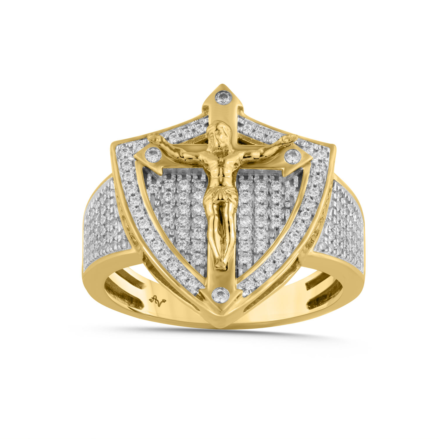 19030204_339018Y.jpg MEN'S RING 0.50CT ROUND DIAMOND 10K YELLOW GOLD - Image 1