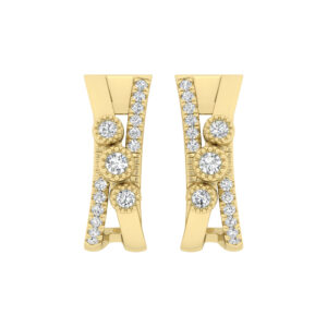 LADIES EARRINGS 0.30CT ROUND DIAMOND 10K YELLOW GOLD