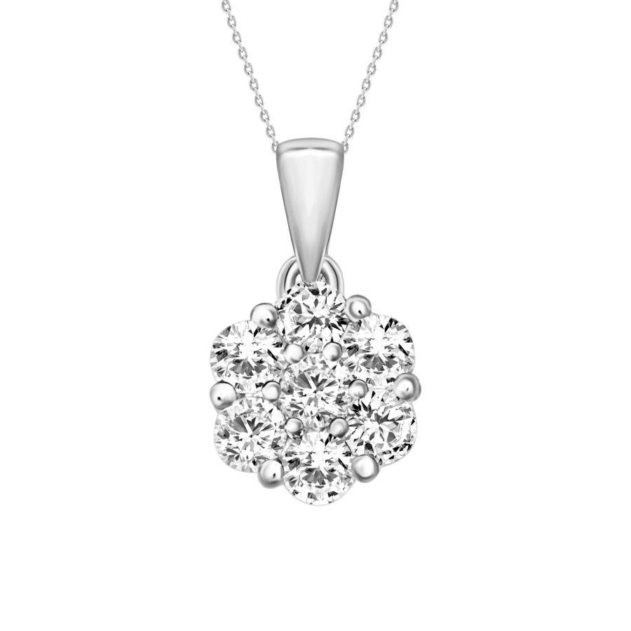 19033504_78179W.jpg LADIES PENDANT WITH CHAIN 0.15CT ROUND DIAMOND 10K WHITE GOLD - Image 1