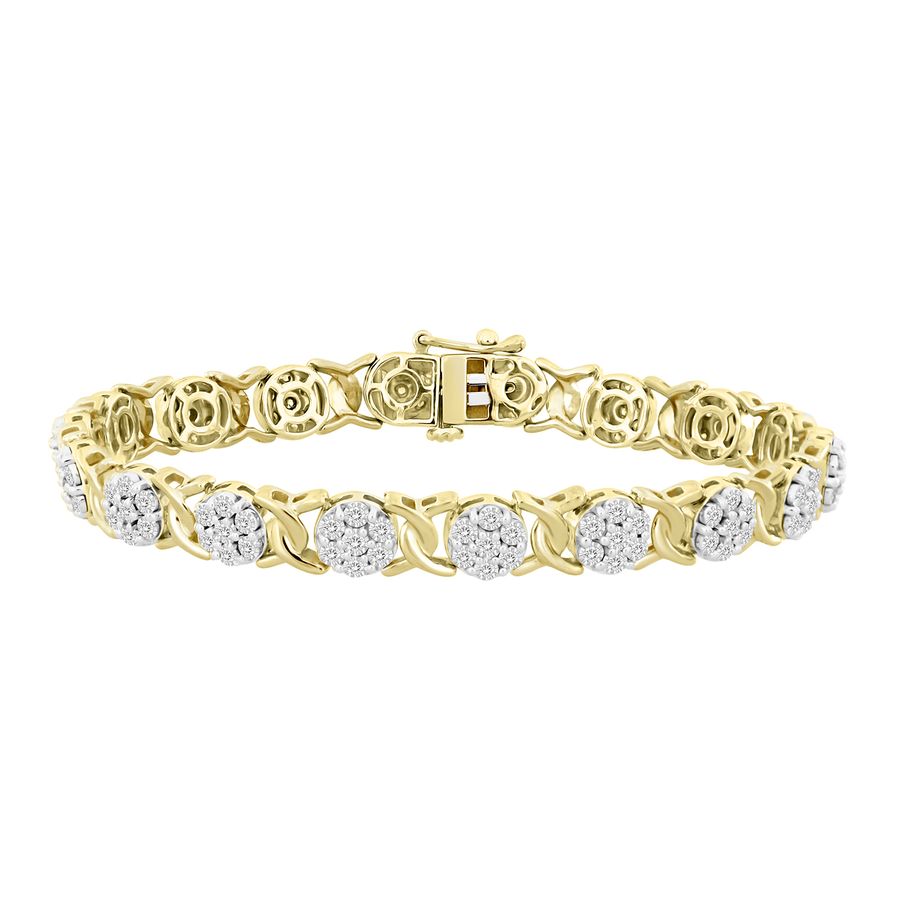 19033506_238739Y.jpg LADIES BRACELET 1.00CT ROUND DIAMOND 10K YELLOW GOLD - Image 1