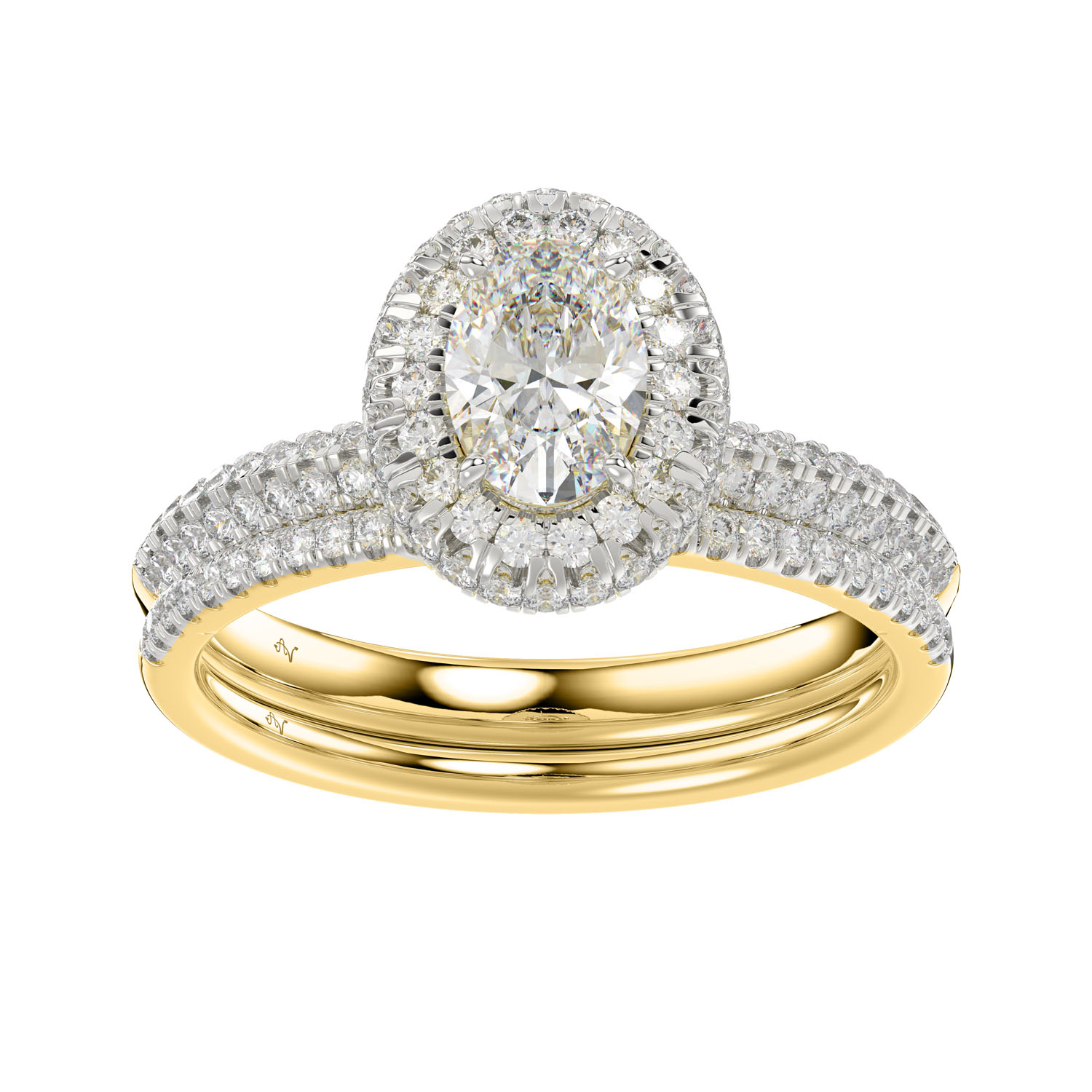 19034651_272146Y.jpg LADIES BRIDAL SET 1.50CT ROUND DIAMOND 14K YELLOW GOLD (SI QUALITY) (CENTER STONE 0.75CT OVAL DIAMOND) - Image 1