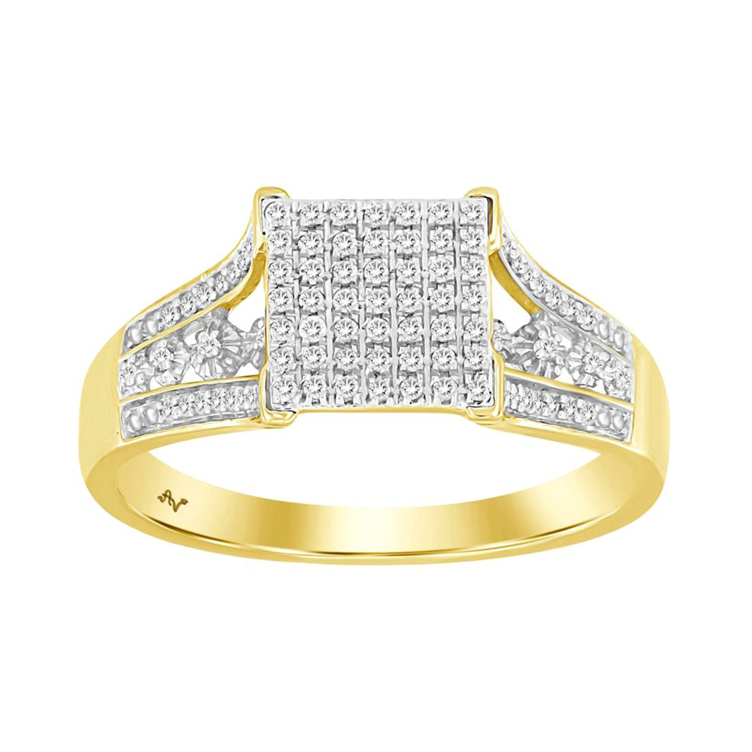 19036561_237461Y.jpg LADIES RING 0.20CT ROUND DIAMOND 10K YELLOW GOLD - Image 1