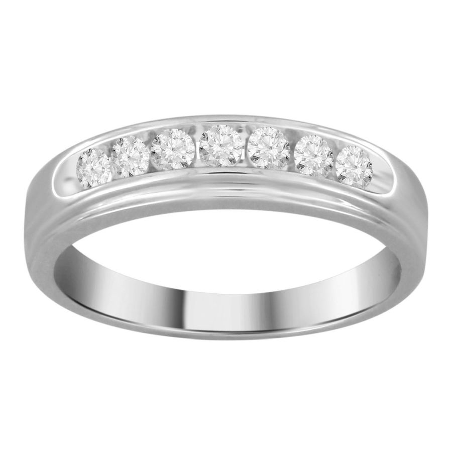 19036871_73855W.jpg MEN'S BAND 0.33CT ROUND DIAMOND 10K WHITE GOLD - Image 1