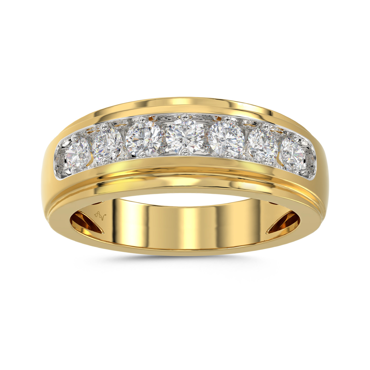 19036872_74145Y.jpg MEN'S BAND 1.00CT ROUND DIAMOND 10K YELLOW GOLD - Image 1