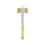 LADIES RING 0.10CT ROUND/PEARL DIAMOND 10K YELLOW GOLD - Image 3