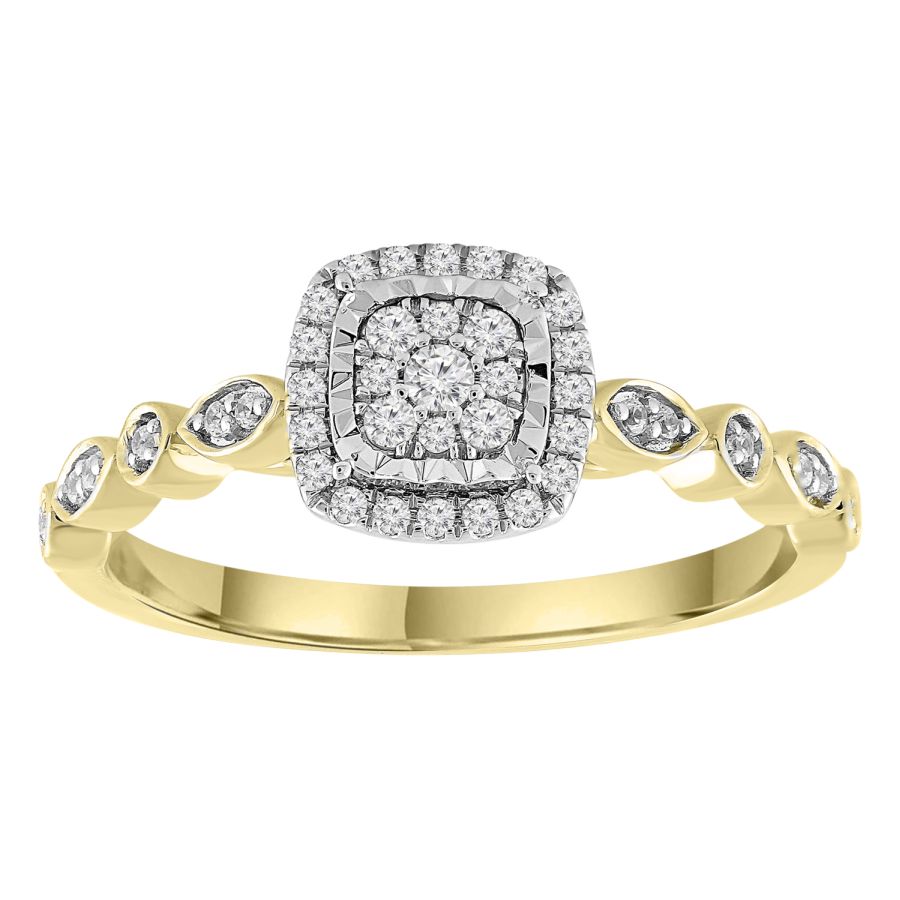 19042020_242648Y.jpg LADIES RING 0.20CT ROUND DIAMOND 10K YELLOW GOLD - Image 1