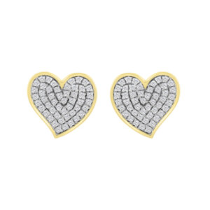 LADIES EARRINGS 0.20CT ROUND DIAMOND 10K YELLOW GOLD