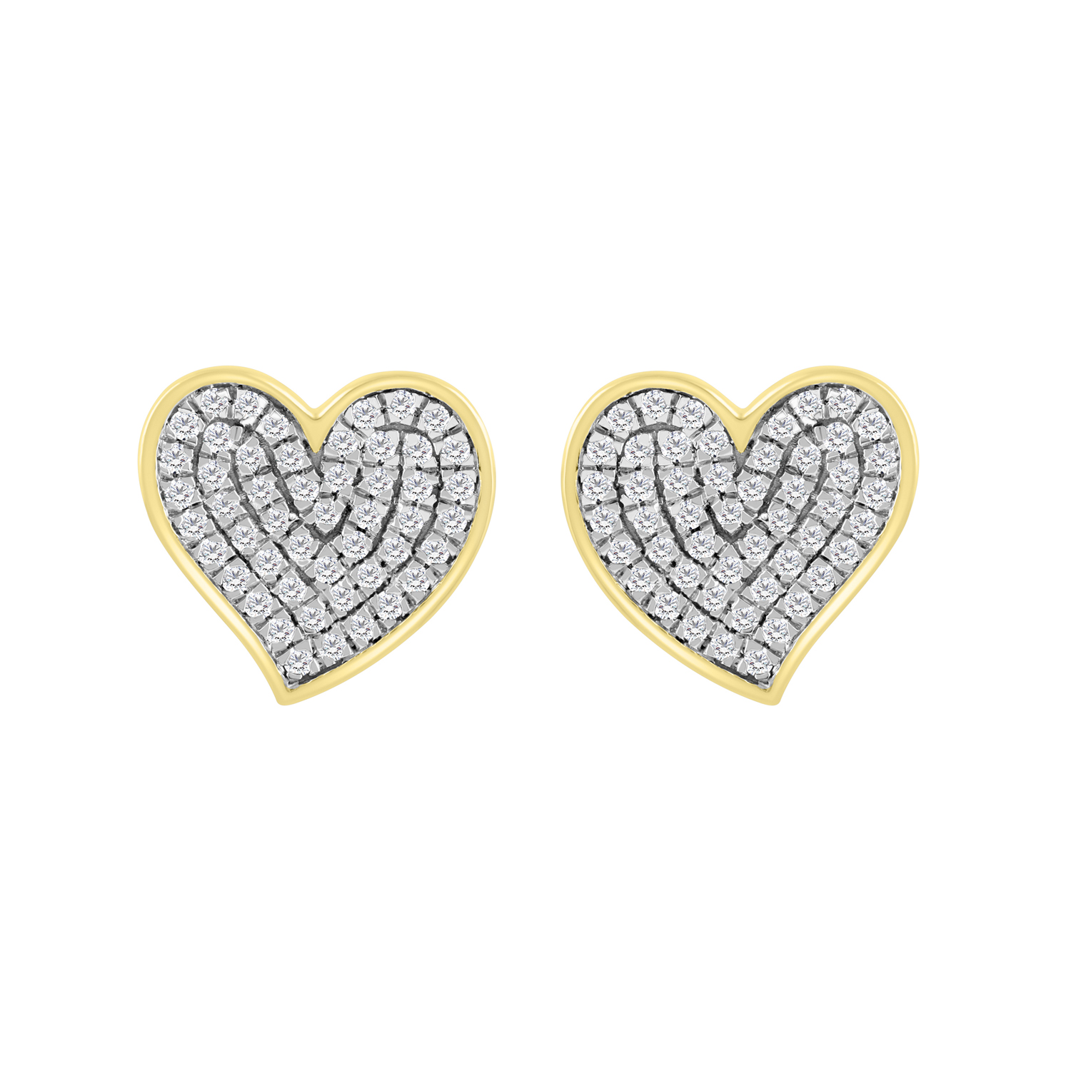 19045359_348385Y.jpg LADIES EARRINGS 0.20CT ROUND DIAMOND 10K YELLOW GOLD - Image 1