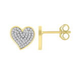 LADIES EARRINGS 0.20CT ROUND DIAMOND 10K YELLOW GOLD - Image 2