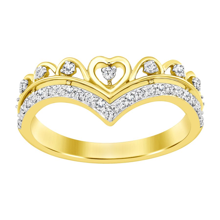 19078629_264363Y-32046.jpg LADIES RING 0.20CT ROUND DIAMOND 10K YELLOW GOLD - Image 1