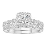 LADIES BRIDAL SET 1.50CT ROUND DIAMOND 14K WHITE GOLD (SI QUALITY) (CENTER STONE 0.40CT ROUND DIAMOND)