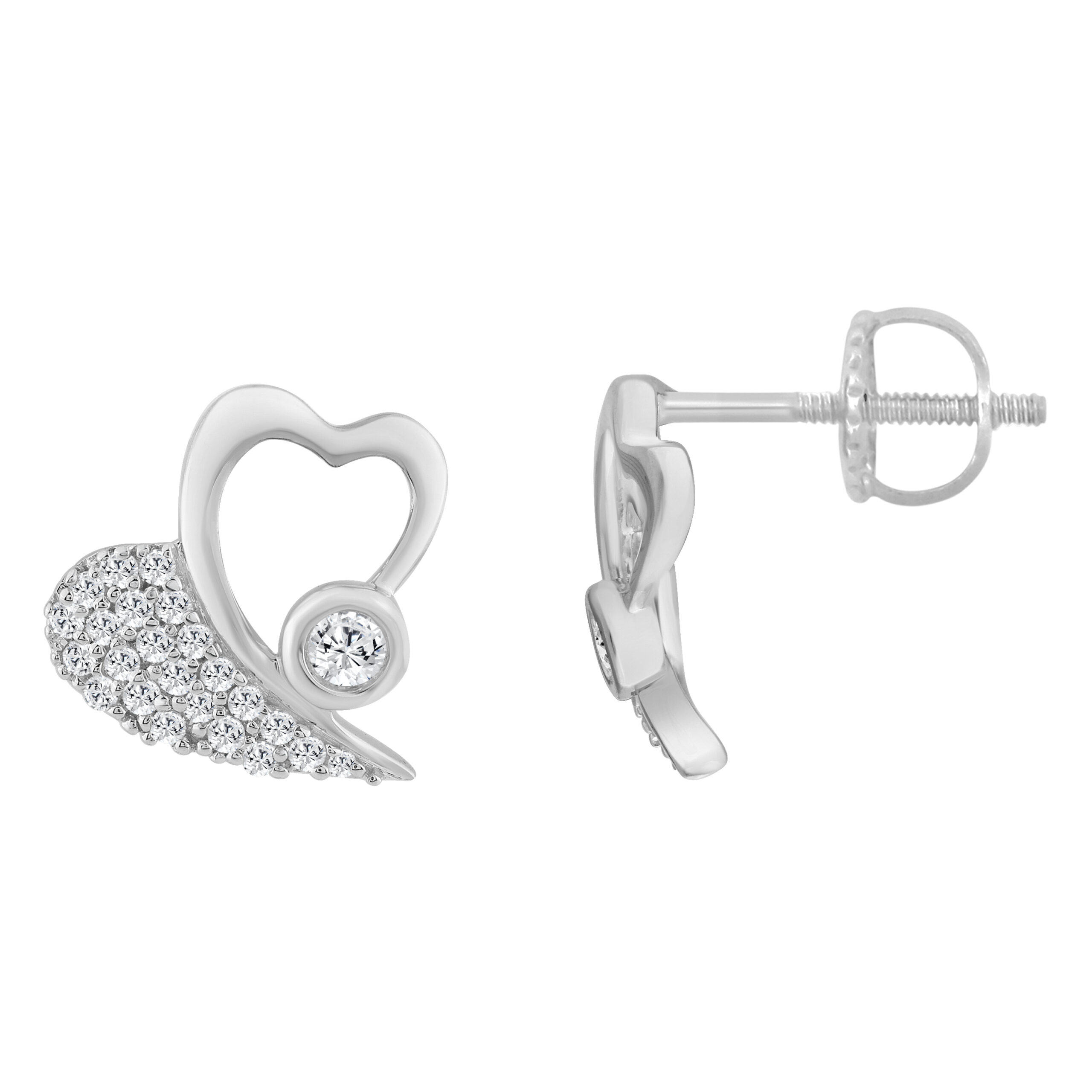 19083224_361802W.jpg LADIES EARRINGS 0.20CT ROUND DIAMOND 10K WHITE GOLD - Image 1