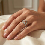 Elegant Ladies Heart Ring 0.15Ct Round Diamond Sterling Silver White Romantic Promise Jewelry For Women - Image 6