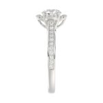 18K WHITE GOLD 1/2CT ROUND DIAMOND LADIES SEMI MOUNT RING(CENTER STONE MOUNT ROUND DIAMOND 1CT) - Image 6