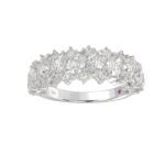 18K WHITE GOLD 3CT ROUND/OVAL DIAMOND LADIES RING