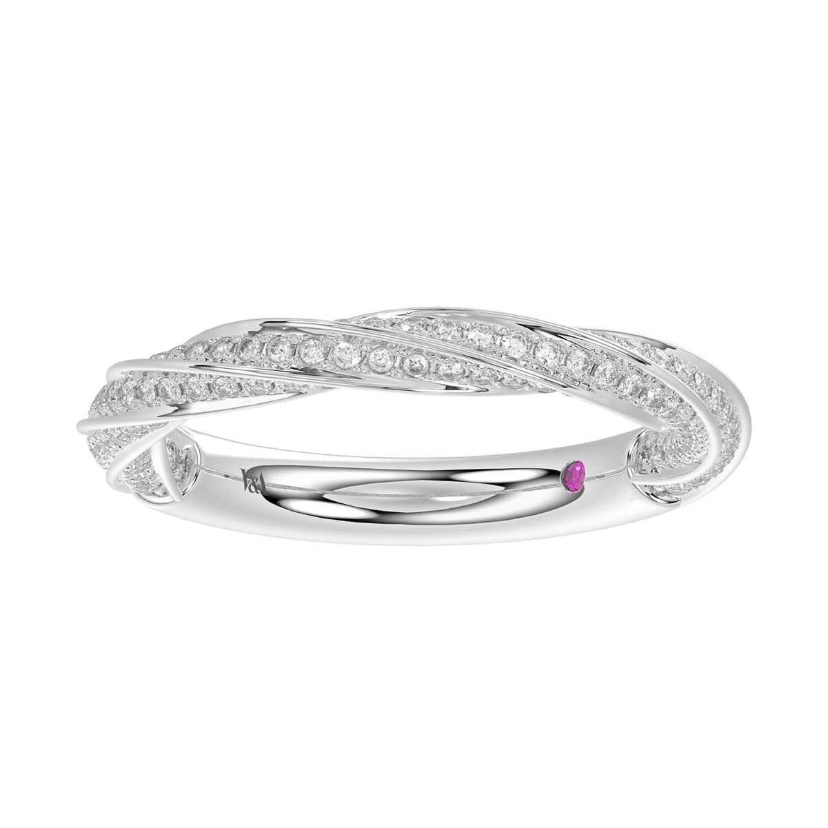 19146663_VA25029W-1201x1201.jpg 18K WHITE GOLD 7/8CT ROUND DIAMOND LADIES BAND - Image 1