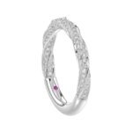 18K WHITE GOLD 7/8CT ROUND DIAMOND LADIES BAND - Image 2