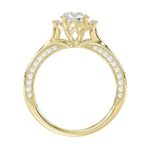 18K YELLOW GOLD 1/2CT ROUND DIAMOND LADIES SEMI MOUNT RING - Image 5