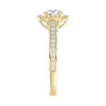 18K YELLOW GOLD 1/2CT ROUND DIAMOND LADIES SEMI MOUNT RING - Image 6