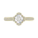 18K YELLOW GOLD 1/2CT ROUND DIAMOND LADIES SEMI MOUNT RING - Image 7