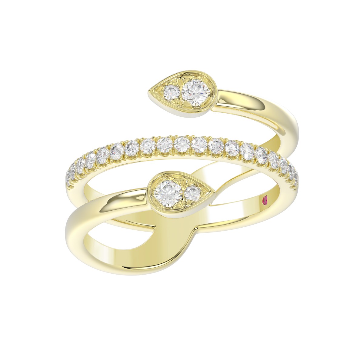 19148929_VA25524Y-1201x1201.jpg 18K YELLOW GOLD 1/3CT ROUND DIAMOND LADIES RING - Image 1