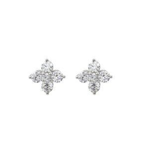 18K WHITE GOLD 1/2CT ROUND DIAMOND LADIES EARRINGS