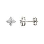 18K WHITE GOLD 1/2CT ROUND DIAMOND LADIES EARRINGS - Image 2