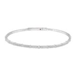 14K WHITE GOLD 1/5CT ROUND DIAMOND LADIES BANGLE