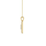 10K Yellow Gold letter 'H' Fashion Pendant With Chain - 0.20 CT Round Diamond Ladies Jewelry Gift - Image 2