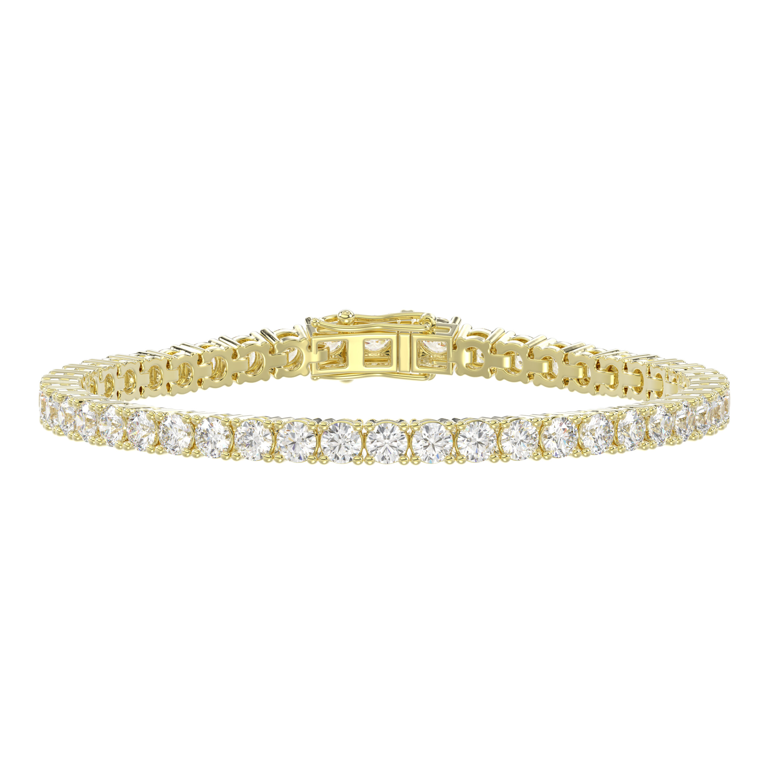 19152206_327454Y.jpg LADIES TENNIS BRACELET 5.00CT ROUND DIAMOND 14K YELLOW GOLD - Image 1