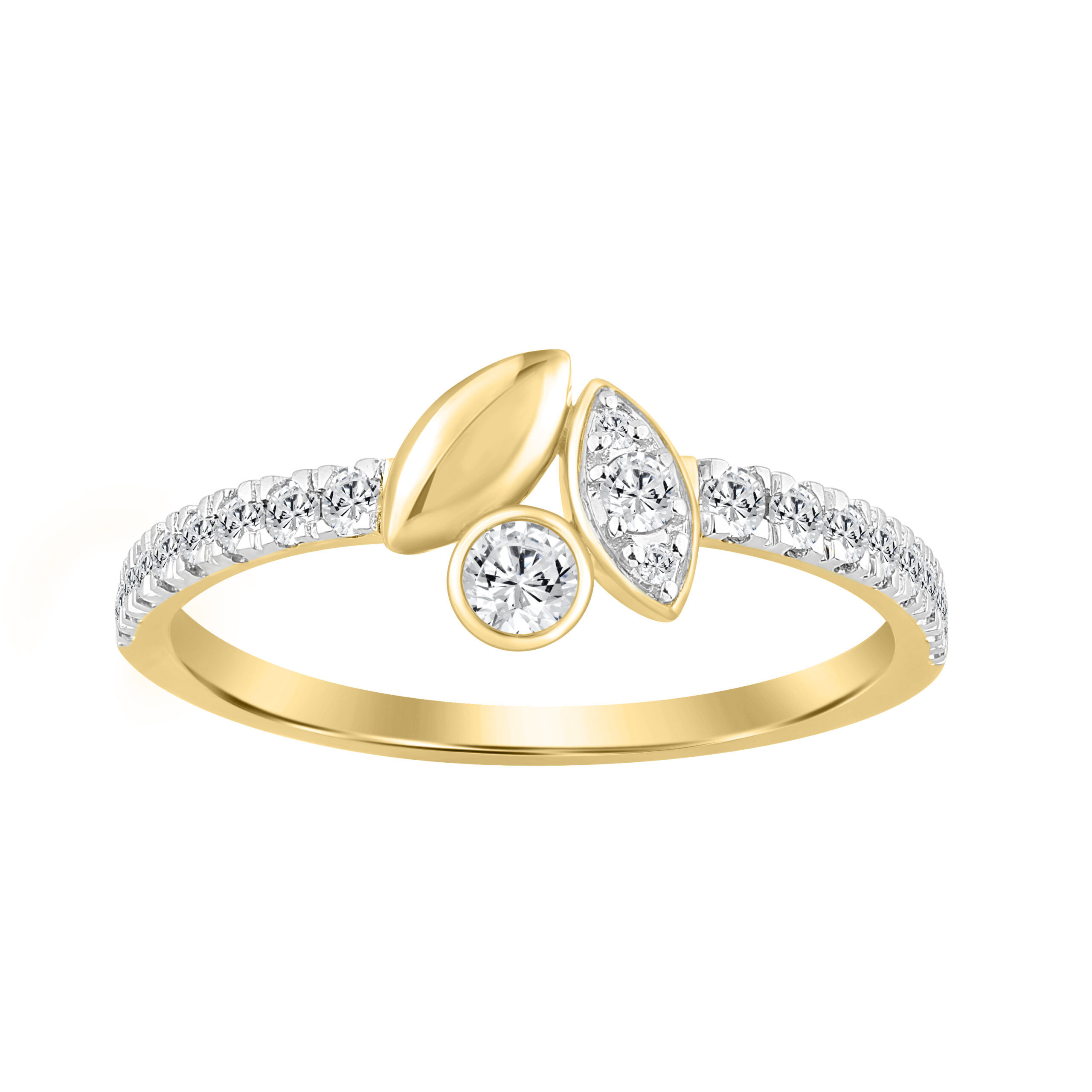 19152222_359468Y.jpg Elegance Ladies Round Diamond Cluster Fashion Ring In 10K Yellow Gold – Marquise Design - Image 1