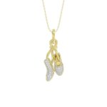 10K YELLOW GOLD 1/6CT ROUND DIAMOND LADIES PENDANT WITH CHAIN