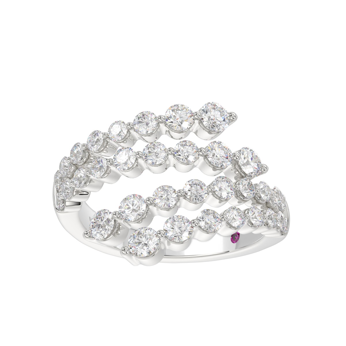 19174224_VA13573W-1201x1201.jpg 14K WHITE GOLD 1 3/4CT ROUND DIAMOND LADIES FASHION RING - Image 1