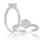 14K WHITE GOLD 1/2CT ROUND DIAMOND LADIES FASHION RING
