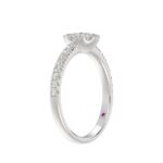 14K WHITE GOLD 1/2CT ROUND DIAMOND LADIES FASHION RING - Image 2