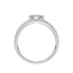 14K WHITE GOLD 1/2CT ROUND DIAMOND LADIES FASHION RING - Image 4