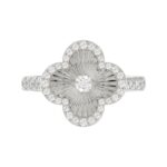 14K WHITE GOLD 1/2CT ROUND DIAMOND LADIES FASHION RING - Image 4