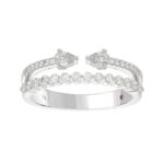 14K WHITE GOLD 1/2CT ROUND/PEAR DIAMOND LADIES RING