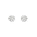 14K WHITE GOLD 1/3CT ROUND DIAMOND LADIES EARRINGS