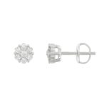 14K WHITE GOLD 1/3CT ROUND DIAMOND LADIES EARRINGS - Image 2