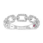 14K WHITE GOLD 1/3CT ROUND DIAMOND LADIES FASHION BAND
