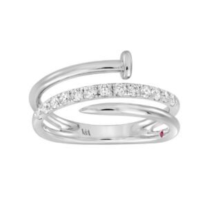 14K WHITE GOLD 1/3CT ROUND DIAMOND LADIES FASHION RING