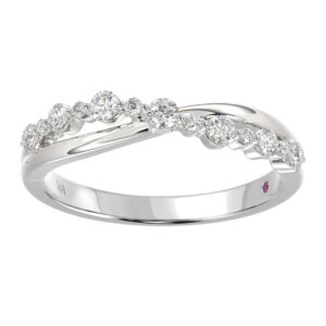 14K WHITE GOLD 1/3CT ROUND DIAMOND LADIES FASHION RING