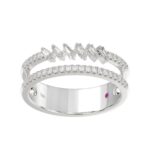 14K WHITE GOLD 1/3CT ROUND/BAGUETTE DIAMOND LADIES FASHION BAND