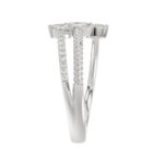 14K WHITE GOLD 1/4CT ROUND/MARQUISE DIAMOND LADIES RING - Image 3