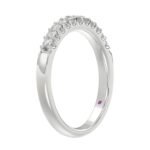 14K WHITE GOLD 1/4CT ROUND/PINK SAPPHIRE DIAMOND LADIES BAND - Image 3