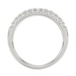 14K WHITE GOLD 1/4CT ROUND/PINK SAPPHIRE DIAMOND LADIES BAND - Image 4