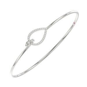 14K WHITE GOLD 1/5CT ROUND DIAMOND LADIES BANGLE