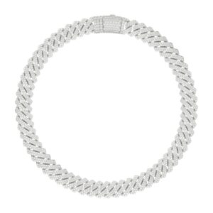 14K WHITE GOLD 15 1/2CT ROUND DIAMOND LADIES NECKLACE